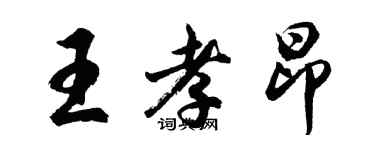 胡问遂王孝昂行书个性签名怎么写