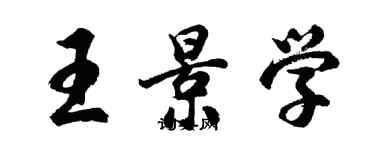 胡问遂王景学行书个性签名怎么写
