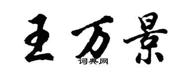 胡问遂王万景行书个性签名怎么写