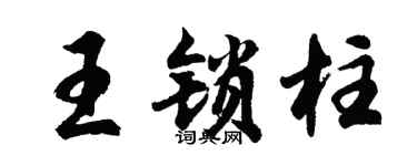 胡问遂王锁柱行书个性签名怎么写
