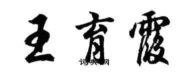胡问遂王育霞行书个性签名怎么写