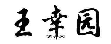 胡问遂王幸园行书个性签名怎么写