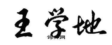 胡问遂王学地行书个性签名怎么写