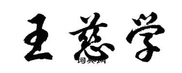 胡问遂王慈学行书个性签名怎么写