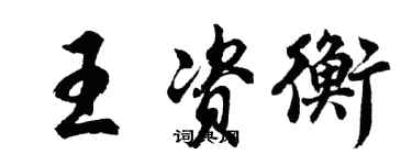 胡问遂王资衡行书个性签名怎么写