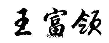 胡问遂王富领行书个性签名怎么写