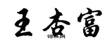 胡问遂王杏富行书个性签名怎么写