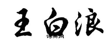 胡问遂王白浪行书个性签名怎么写