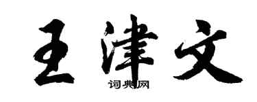 胡问遂王津文行书个性签名怎么写
