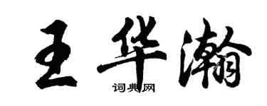 胡问遂王华瀚行书个性签名怎么写