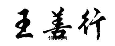 胡问遂王善行行书个性签名怎么写