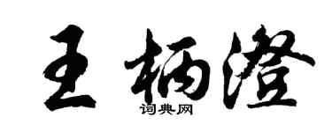 胡问遂王柄澄行书个性签名怎么写