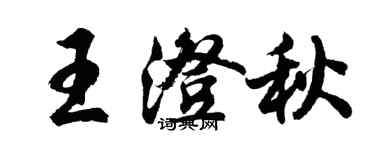 胡问遂王澄秋行书个性签名怎么写