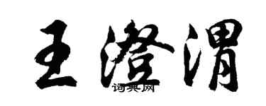 胡问遂王澄渭行书个性签名怎么写