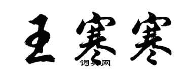 胡问遂王寒寒行书个性签名怎么写