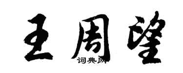 胡问遂王周望行书个性签名怎么写
