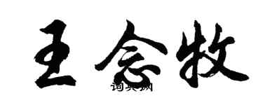 胡问遂王念牧行书个性签名怎么写