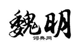 胡问遂魏明行书个性签名怎么写