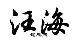 胡问遂汪海行书个性签名怎么写