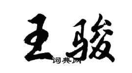 胡问遂王骏行书个性签名怎么写