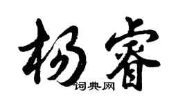 胡问遂杨睿行书个性签名怎么写