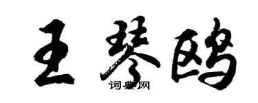胡问遂王琴鸥行书个性签名怎么写