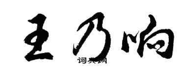 胡问遂王乃响行书个性签名怎么写