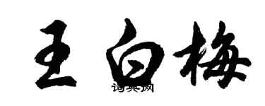 胡问遂王白梅行书个性签名怎么写