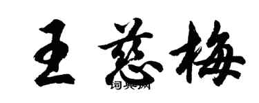 胡问遂王慈梅行书个性签名怎么写