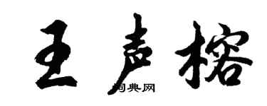 胡问遂王声榕行书个性签名怎么写