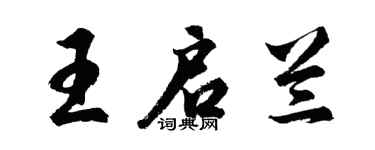 胡问遂王启兰行书个性签名怎么写