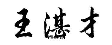 胡问遂王湛才行书个性签名怎么写