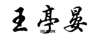 胡问遂王亭晏行书个性签名怎么写