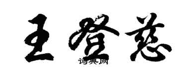 胡问遂王登慈行书个性签名怎么写