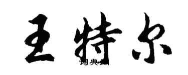 胡问遂王特尔行书个性签名怎么写