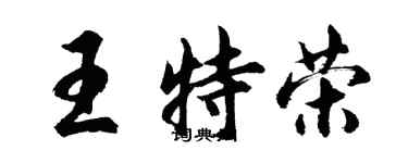 胡问遂王特荣行书个性签名怎么写
