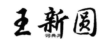 胡问遂王新圆行书个性签名怎么写