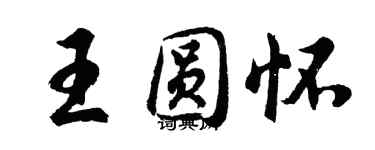 胡问遂王圆怀行书个性签名怎么写