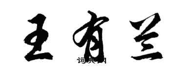 胡问遂王有兰行书个性签名怎么写