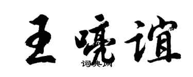 胡问遂王喨谊行书个性签名怎么写