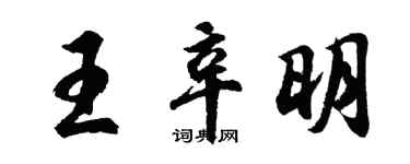胡问遂王辛明行书个性签名怎么写
