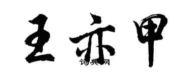 胡问遂王亦甲行书个性签名怎么写
