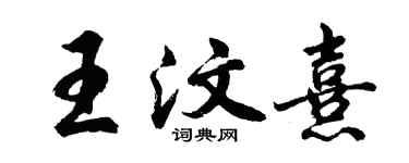 胡问遂王汶熹行书个性签名怎么写
