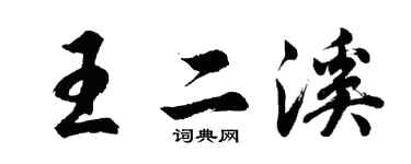 胡问遂王二溪行书个性签名怎么写