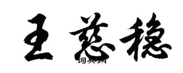 胡问遂王慈稳行书个性签名怎么写
