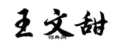 胡问遂王文甜行书个性签名怎么写
