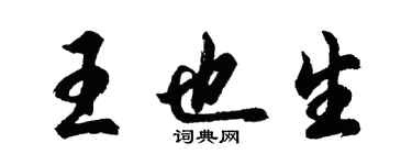 胡问遂王也生行书个性签名怎么写