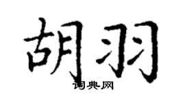 丁谦胡羽楷书个性签名怎么写