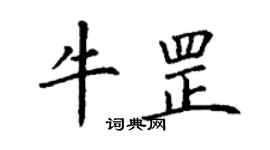 丁谦牛罡楷书个性签名怎么写