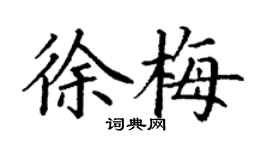 丁谦徐梅楷书个性签名怎么写